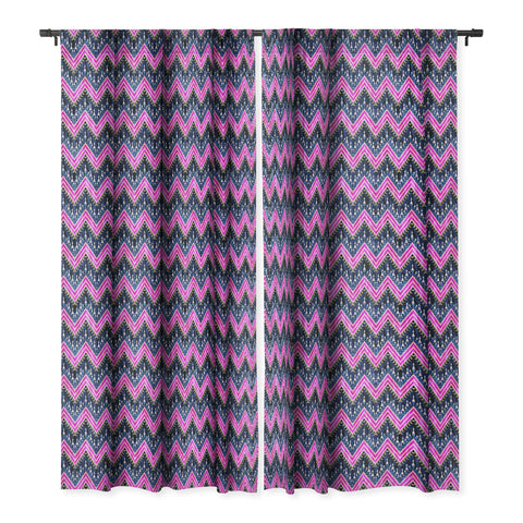 Schatzi Brown Pena Chevron Navy Blackout Window Curtain