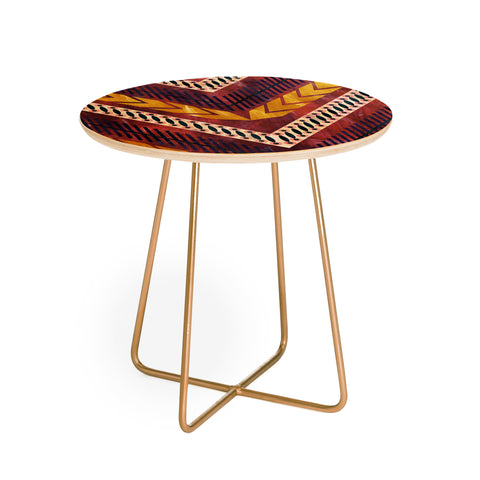 Schatzi Brown Shelby Chevron Rust Round Side Table