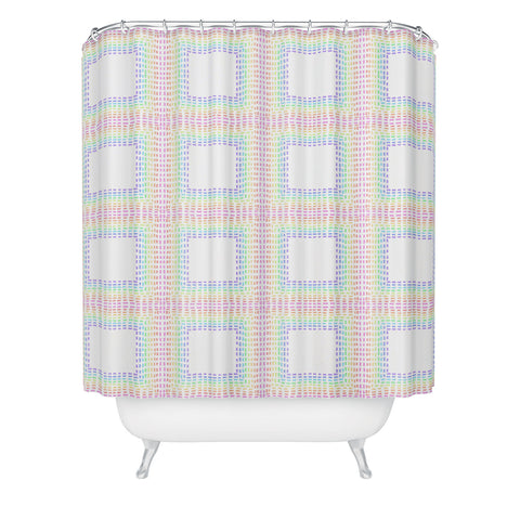 Schatzi Brown Sweet Pastel Squares Shower Curtain