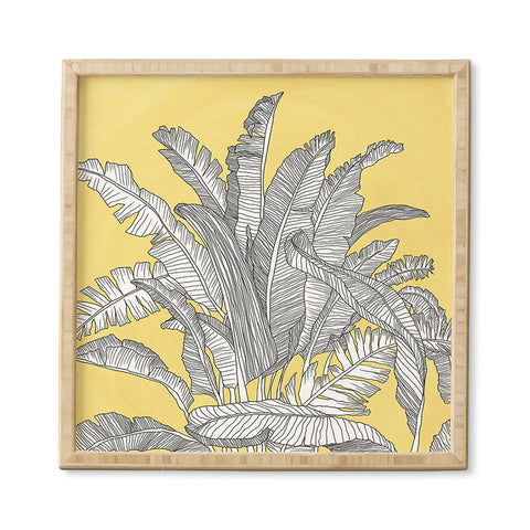 Sewzinski Banana Leaves on Yellow Framed Wall Art