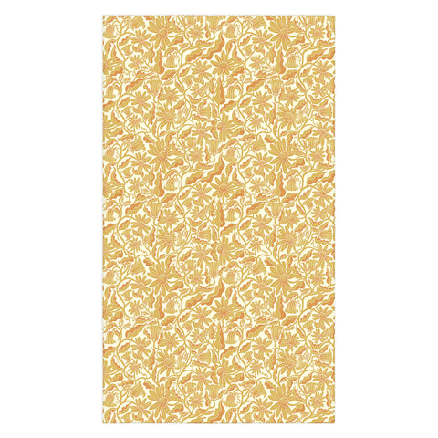 Sewzinski Monochrome Florals Yellow Tablecloth