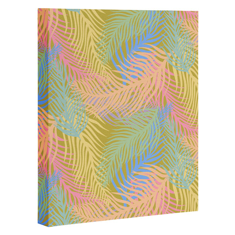 Sewzinski Retro Palms Bright Pastels Art Canvas