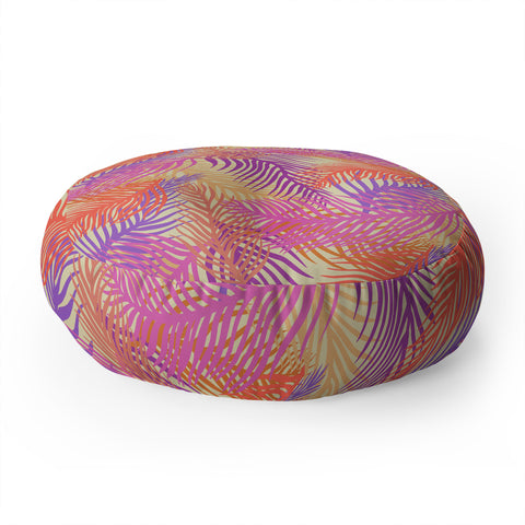 Sewzinski Retro Palms Daylight Floor Pillow Round