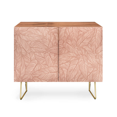 Sewzinski Striped Leaves in Pink Credenza