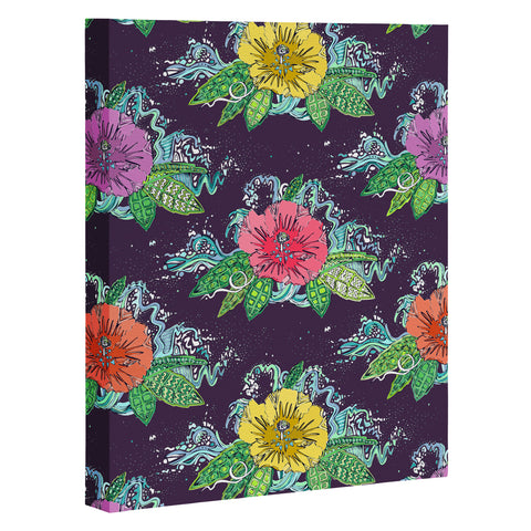 Sharon Turner Hibiscus Surf Grape Art Canvas