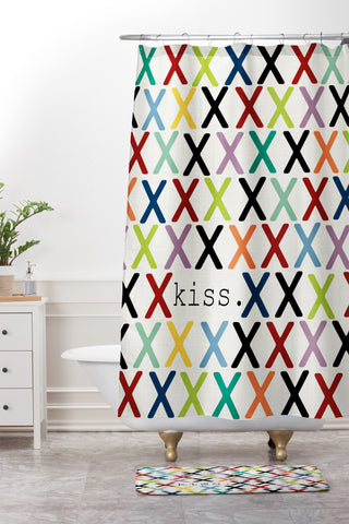 Sharon Turner Kiss Shower Curtain And Mat