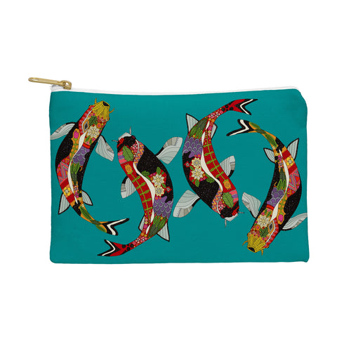 Sharon Turner koi teal blue Pouch