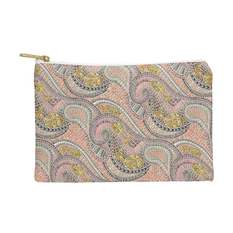 Sharon Turner mosaic fish pastel Pouch