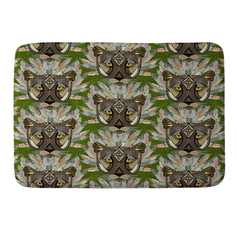 Sharon Turner native mountain lion green Memory Foam Bath Mat