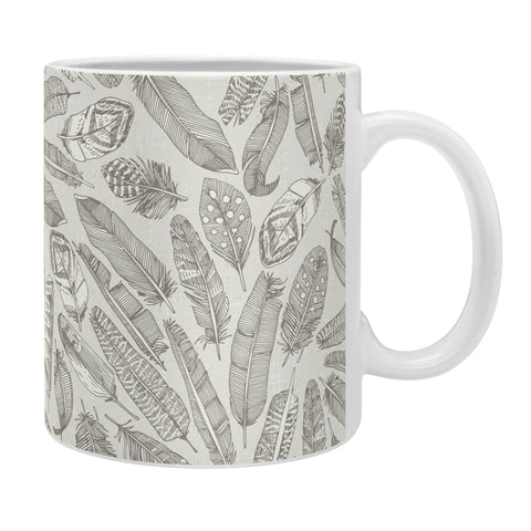 Sharon Turner scattered feathers natural Coffee Mug