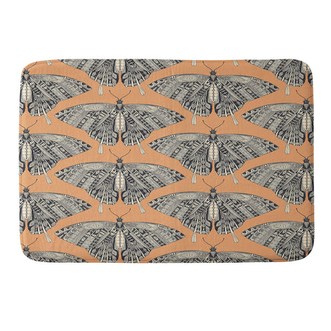 Sharon Turner swallowtail butterfly peach basalt Memory Foam Bath Mat