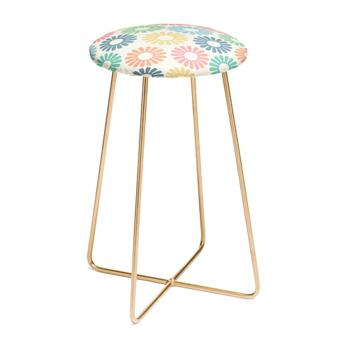 Sheila Wenzel-Ganny Colorful Daisy Pattern Counter Stool