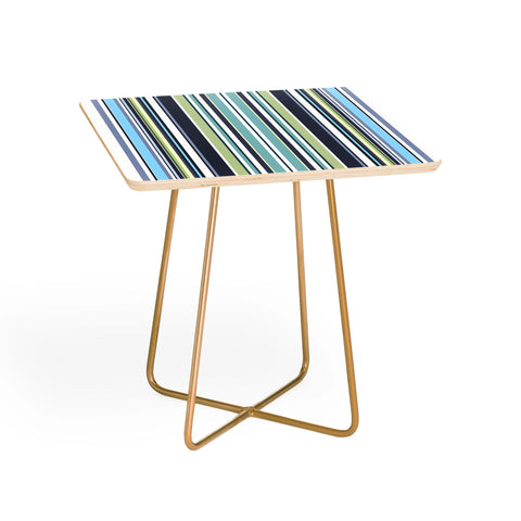 Sheila Wenzel-Ganny Lavender Mint Blue Stripes Side Table