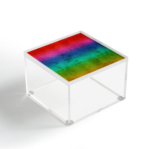 Sheila Wenzel-Ganny Rainbow Linen Abstract Acrylic Box