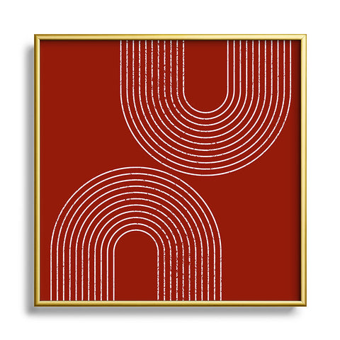 Sheila Wenzel-Ganny Red Minimalist Metal Square Framed Art Print