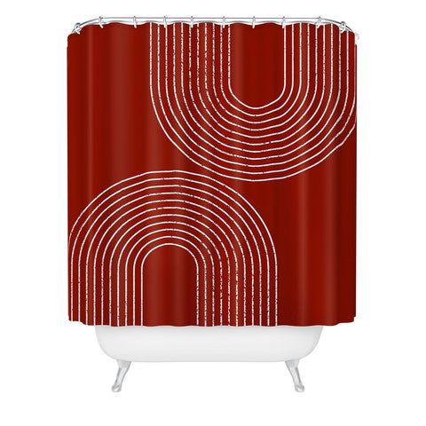 Sheila Wenzel-Ganny Red Minimalist Shower Curtain