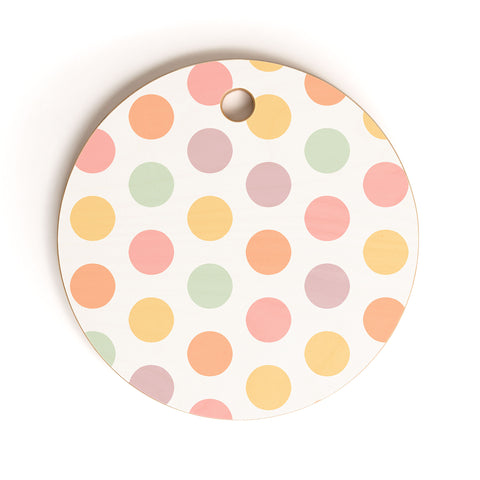 Sheila Wenzel-Ganny Spring Bloom Polka Dots Cutting Board Round