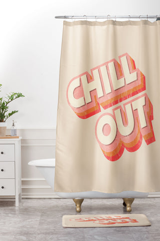 Showmemars CHILL OUT TYPOGRAPHY Shower Curtain And Mat