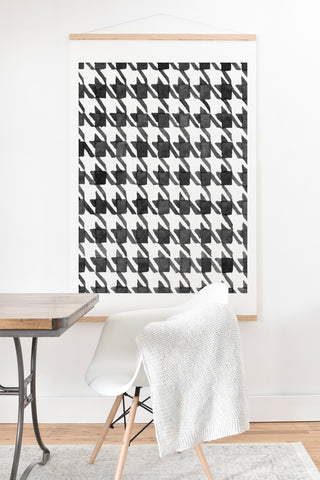 Social Proper Houndstooth BW Art Print And Hanger