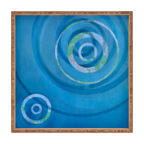 Stacey Schultz Circle Maps Blue Navy Square Tray