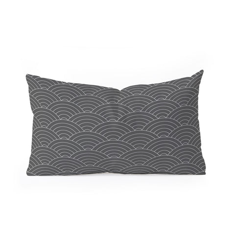 Summer Sun Home Art Waves Dark Gray Oblong Throw Pillow