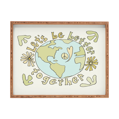 surfy birdy lets be better together Rectangular Tray