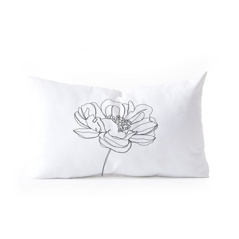 The Colour Study Single flower drawing Hazel Oblong Throw Pillow