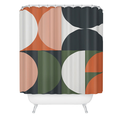 The Old Art Studio Mid Century Geometric 15 Shower Curtain