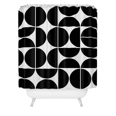 The Old Art Studio Mid Century Modern 04 Black Shower Curtain