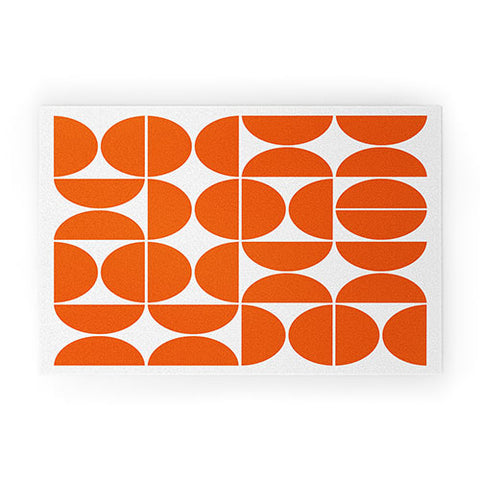 The Old Art Studio Mid Century Modern 04 Orange Welcome Mat