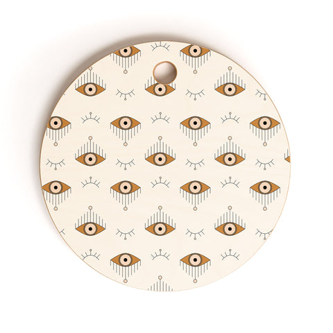 The Optimist Tfu Tfu Tfu Evil Eye Pattern Cutting Board Round