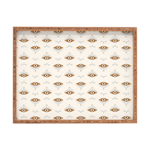 The Optimist Tfu Tfu Tfu Evil Eye Pattern Rectangular Tray