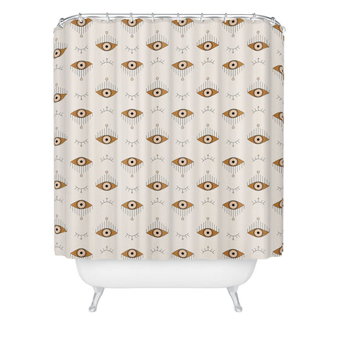 The Optimist Tfu Tfu Tfu Evil Eye Pattern Shower Curtain