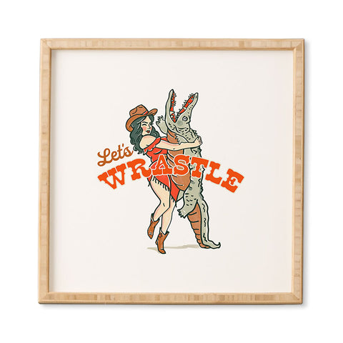 The Whiskey Ginger Lets Wrastle Framed Wall Art