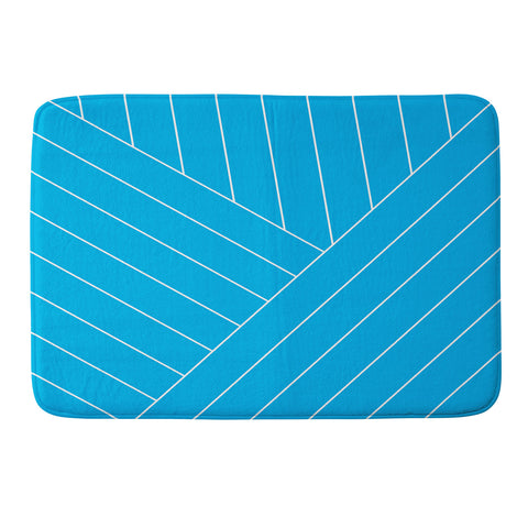 Three Of The Possessed Wave Blue Memory Foam Bath Mat