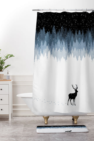 Tobe Fonseca Winter Night Shower Curtain And Mat