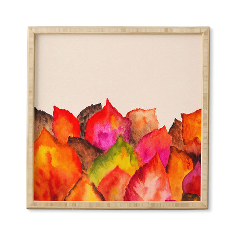 Viviana Gonzalez Autumn abstract watercolor 01 Framed Wall Art