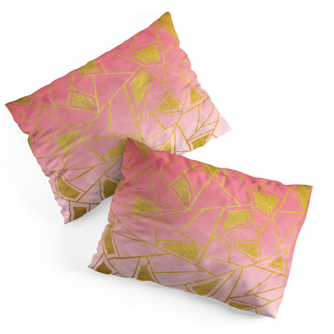 Viviana Gonzalez Geometric pink and gold Pillow Shams