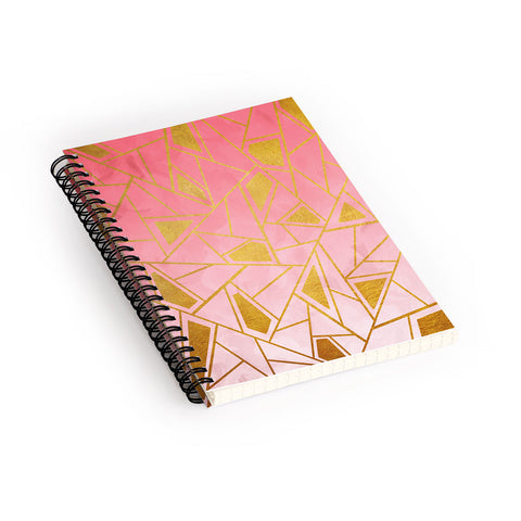 Viviana Gonzalez Geometric pink and gold Spiral Notebook