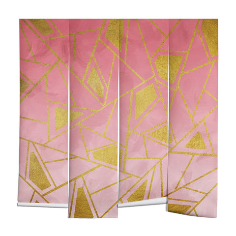 Viviana Gonzalez Geometric pink and gold Wall Mural