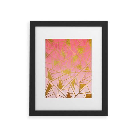 Viviana Gonzalez Geometric pink and gold Framed Art Print