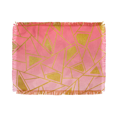 Viviana Gonzalez Geometric pink and gold Throw Blanket