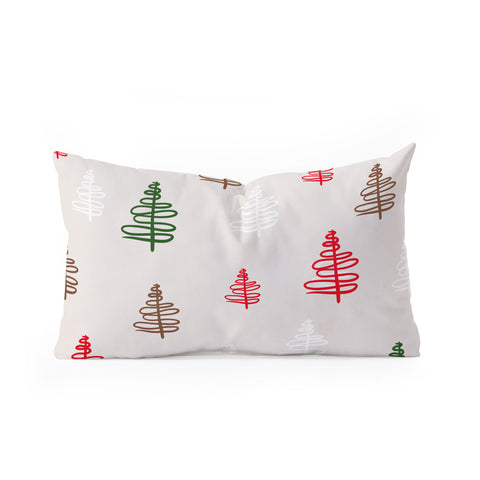 Viviana Gonzalez Holiday Vibes trees 2 Oblong Throw Pillow