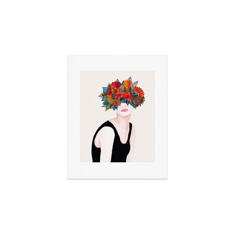 Viviana Gonzalez Woman in flowers watercolor 3 Art Print