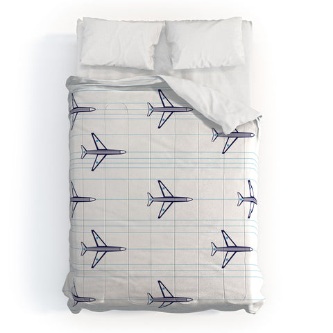 Vy La Airplanes And Stripes Comforter