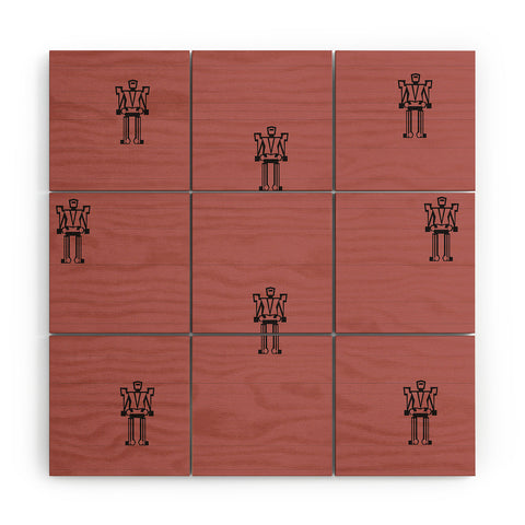 Vy La robot stripe custom Wood Wall Mural