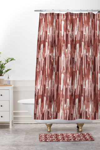 Wagner Campelo AMMAR Red Shower Curtain And Mat