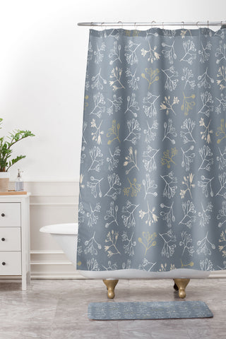 Wagner Campelo CONVESCOTE Blue Shower Curtain And Mat