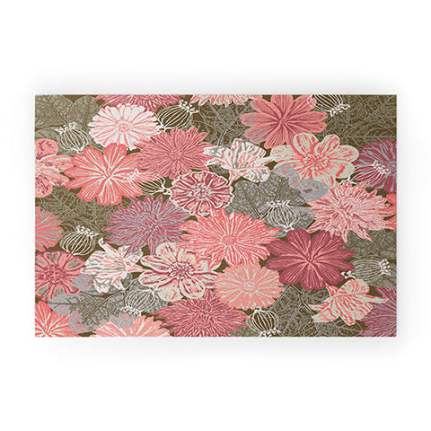 Wagner Campelo GARDEN BLOSSOMS BROWN Welcome Mat