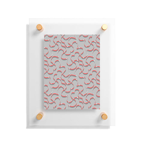 Wagner Campelo ORGANIC LINES RED GRAY Floating Acrylic Print